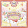 “星穹绿茵”橙色素绉缎70方巾（"Sky Dome Green Grass" Orange Color Crepe Silk 70-inch Towel）