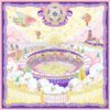 “星穹绿茵”紫色素绉缎70方巾（"Star Sky Green Grass" Purple Satin Crepe 70 Square Towel）