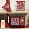 金骏星辉-红 “金骏星辉”刻纸丝巾双非遗礼盒(赭红)“Golden Horse Starlight” Double Cultural Heritage Gift Box of Paper-cutting and Silk Scarf(dark red)